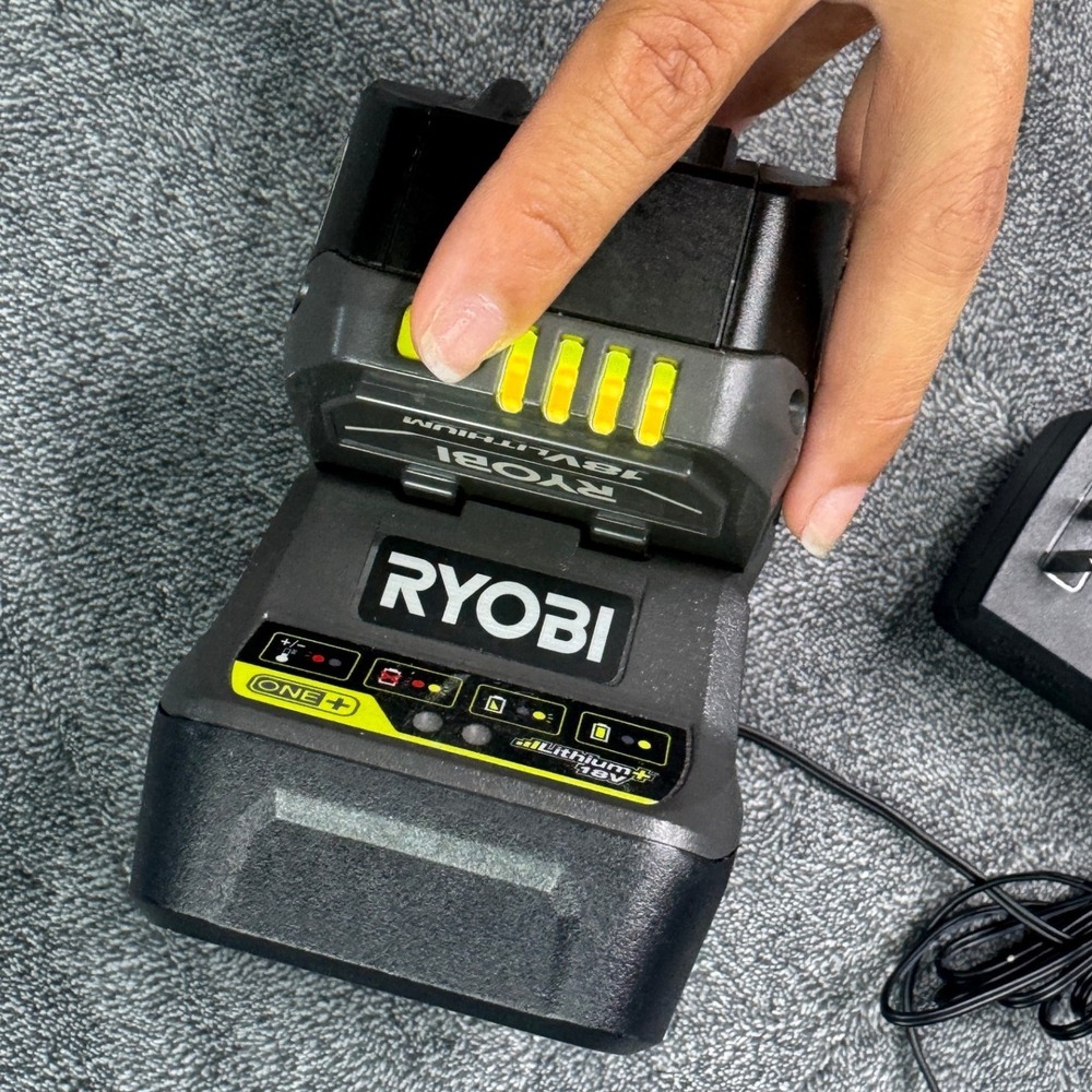 Ryobi 18V ONE+ 4Ah Lithium-Ion Battery and P118B Charger Set Black Grey